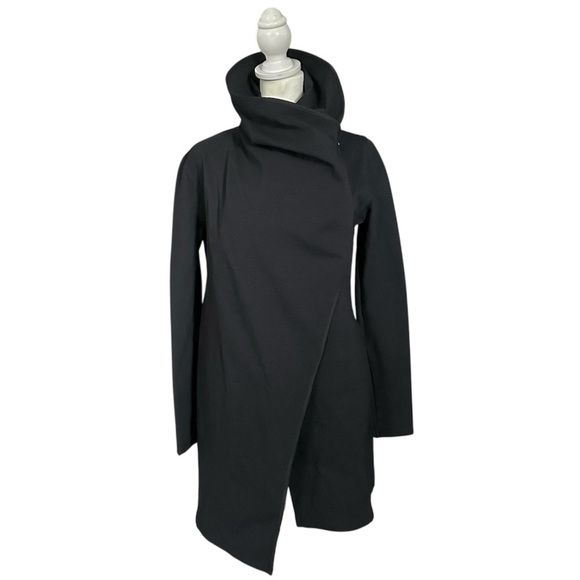 Tasc Performance Tops - TASC Performance Midtown Wrap Organic Cotton & Bamboo Blend Sweater Black Small